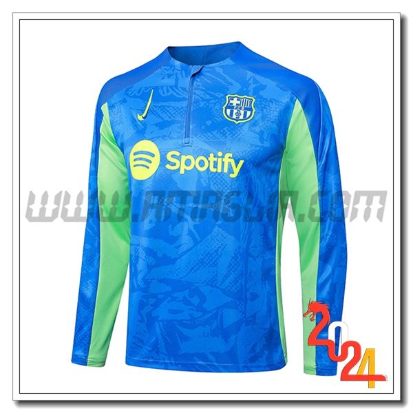 Felpa Allenamento FC Barcellona Blu/Verde 2024 2025