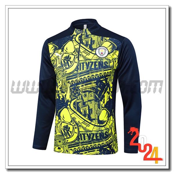 Felpa Allenamento Manchester City Nero/Verde 2024 2025