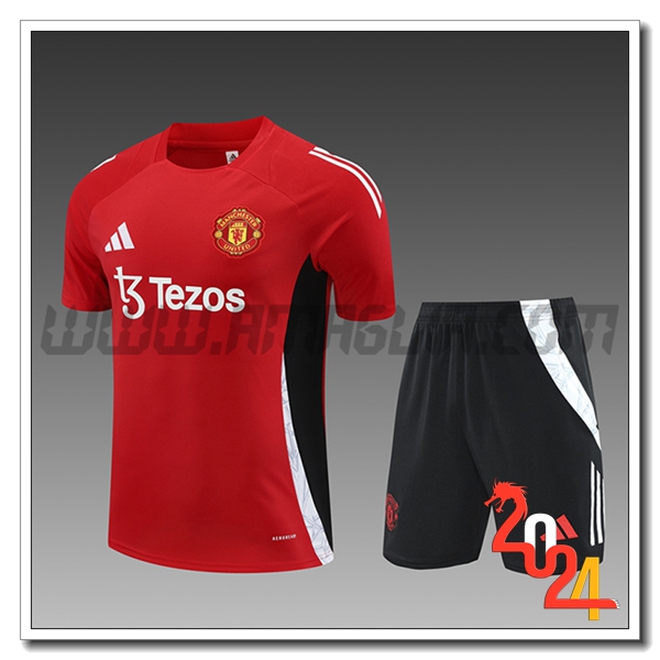 Kit Maglia Allenamento Manchester United Bambino Rosso/Nero 2024 2025