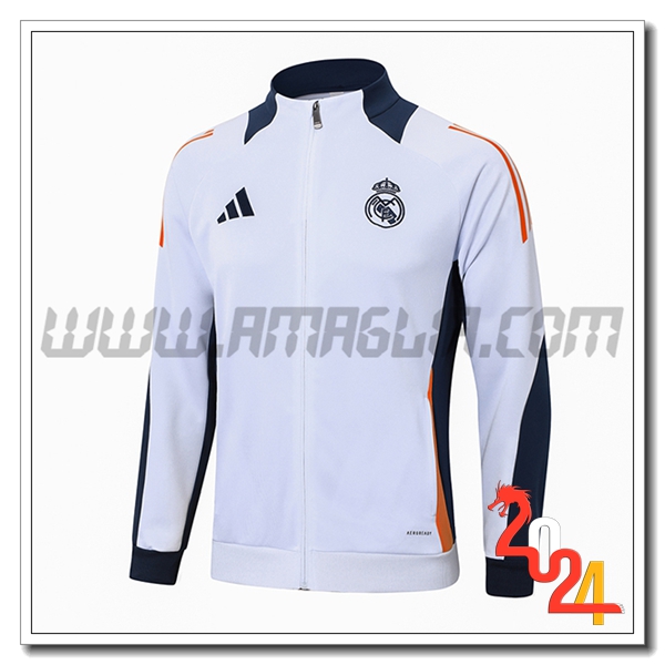 Giacca Calcio Real Madrid Bianco/Blu/Arancia 2024 2025 -02