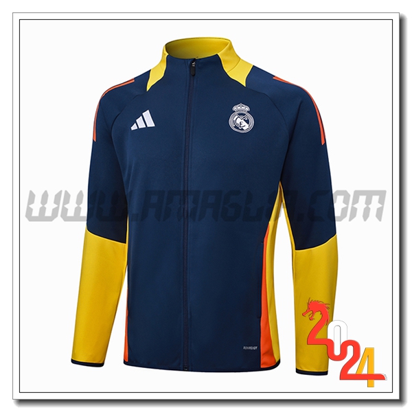 Giacca Calcio Real Madrid Blu/Giallo/Arancia 2024 2025