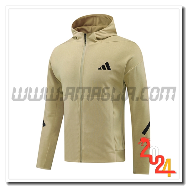 Giacca Con Cappuccio Adidas Giallo/Nero 2024 2025
