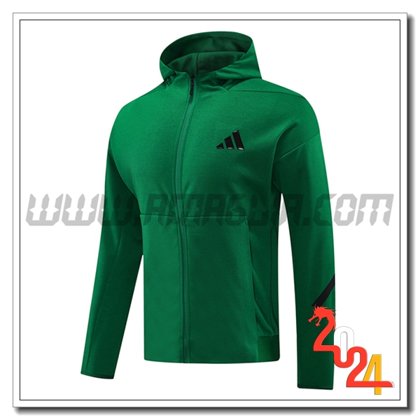 Giacca Con Cappuccio Adidas Verde 2024 2025