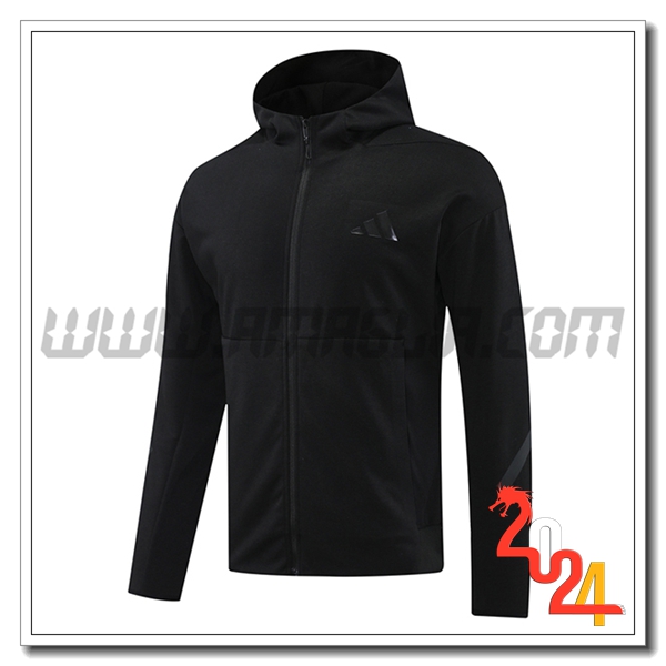 Giacca Con Cappuccio Adidas Nero 2024 2025