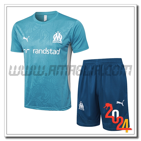Kit Maglia Allenamento Marsiglia Blu/Bianco 2024 2025