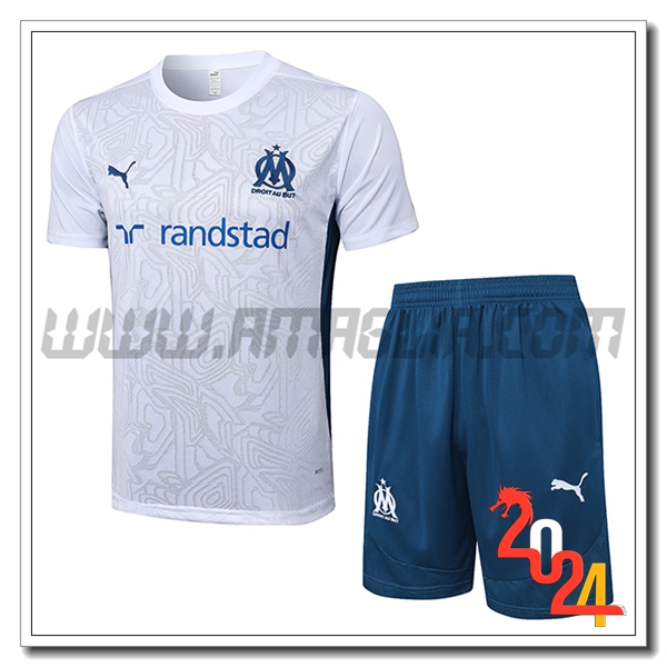 Kit Maglia Allenamento Marsiglia Bianco/Blu 2024 2025