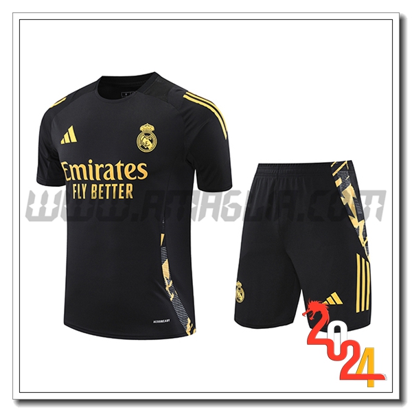 Kit Maglia Allenamento Real Madrid Nero/Giallo 2024 2025 -03