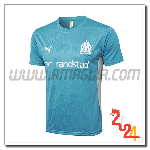 T Shirt Allenamento Marsiglia Blu/Bianco 2024 2025
