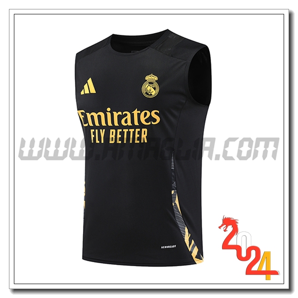 Canotta Allenamento Real Madrid Nero/Giallo 2024 2025 -03