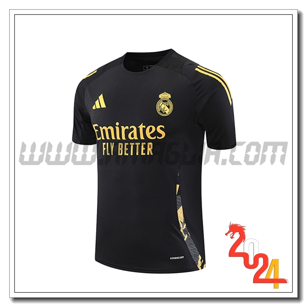 T Shirt Allenamento Real Madrid Nero/Giallo 2024 2025 -02
