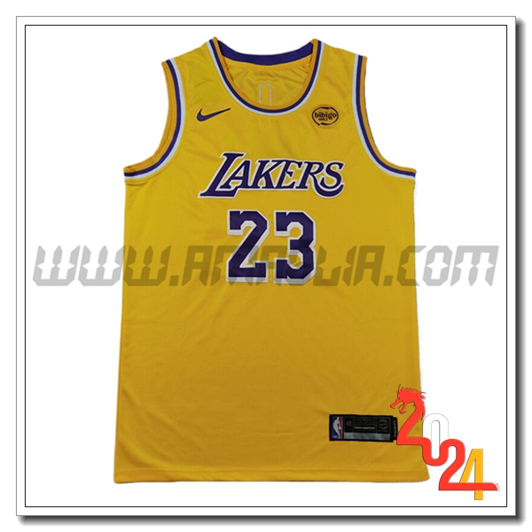 Maglia Los Angeles Lakers (JAMES #23) 2024/25 Giallo/viola
