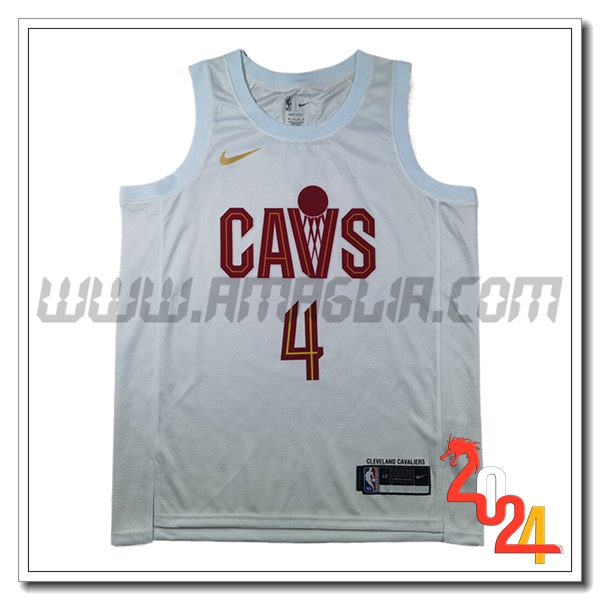 Maglia Cleveland Cavaliers (MOBLEY #4) 2024/25 Bianco/Rosso