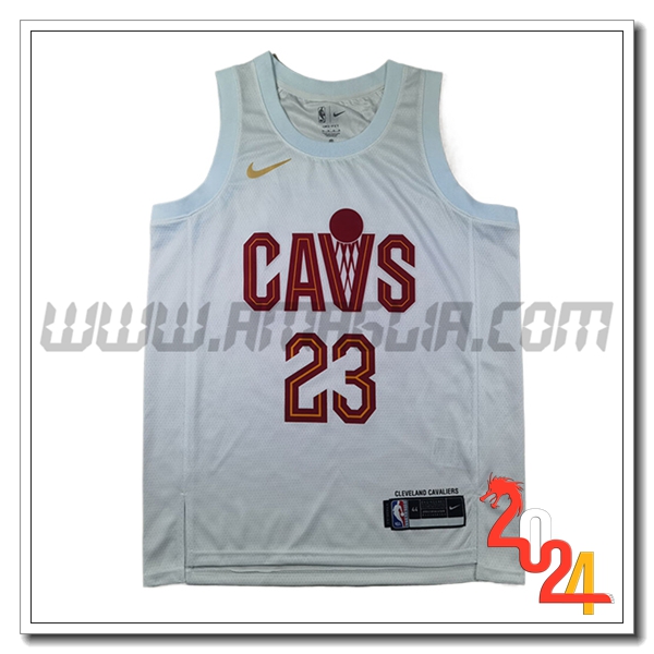 Maglia Cleveland Cavaliers (JAMES #23) 2024/25 Bianco/Rosso -02