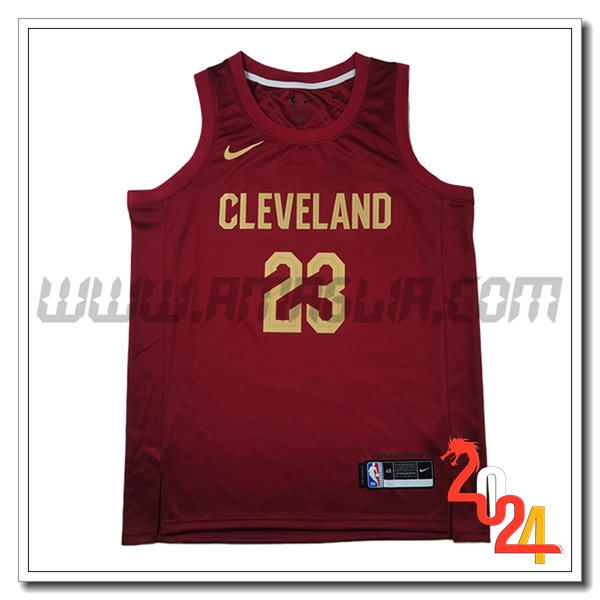 Maglia Cleveland Cavaliers (JAMES #23) 2024/25 Rosso/Giallo -02