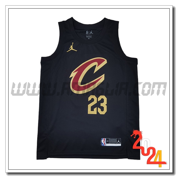 Maglia Cleveland Cavaliers (JAMES #23) 2024/25 Nero/Giallo