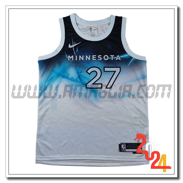 Maglia Minnesota Timberwolves (GOBERT #27) 2024/25 Bianco/Blu -04