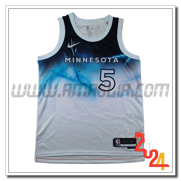 Maglia Minnesota Timberwolves (EDWARDS #5) 2024/25 Bianco/Blu -04