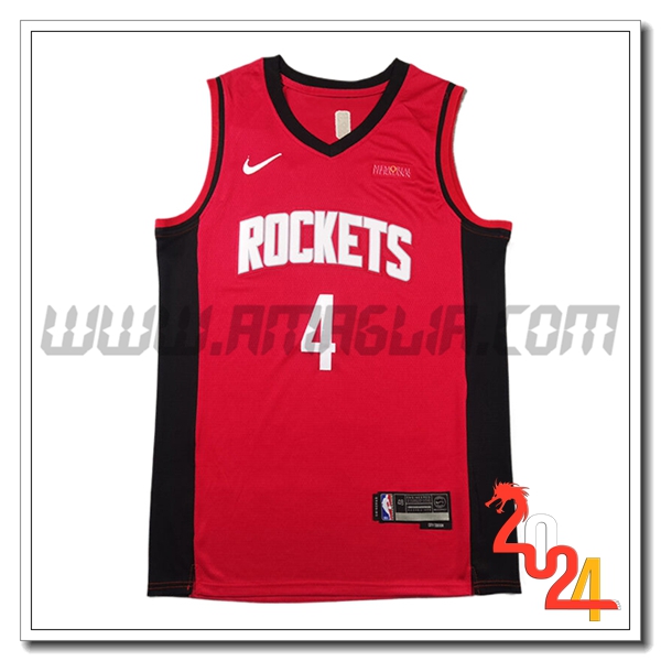 Maglia Houston Rockets (GREEN #4) 2024/25 Rosso/Nero