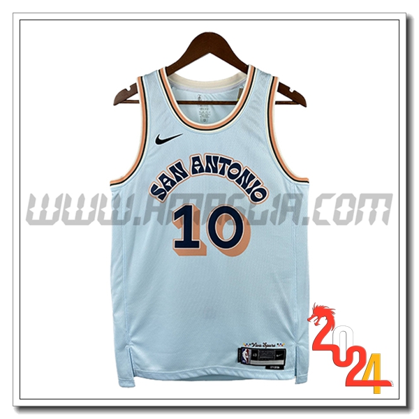 Maglia San Antonio Spurs (SOCHAN #10) 2024/25 Bianco/Arancia/Nero