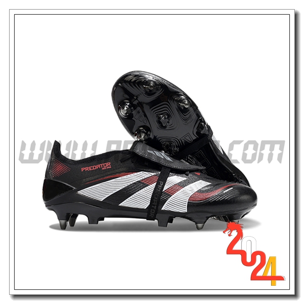 Adidas Scarpe Da Calcio 25 Predator Elite Tongue FG Nero/Bianco/Rosso