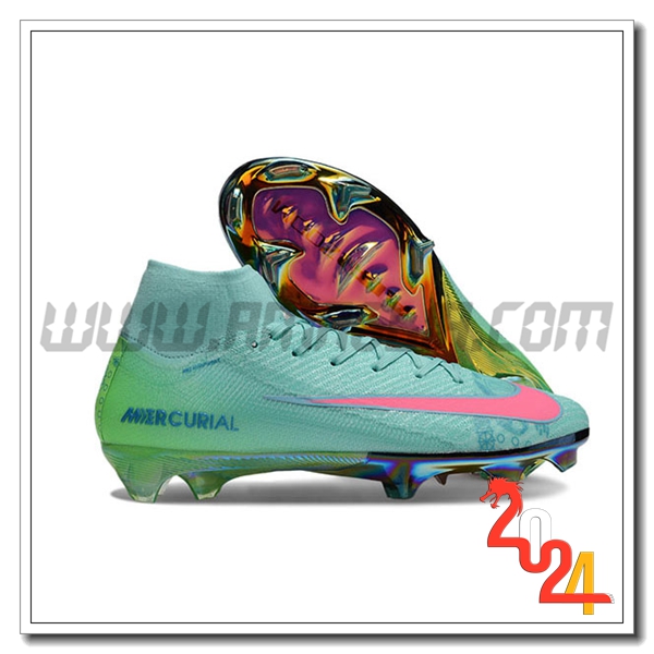 Nike Scarpe Da Calcio AIR Zoom Mercurial Vapor 16 Elite XXV FG SE Verde/Rosa -02