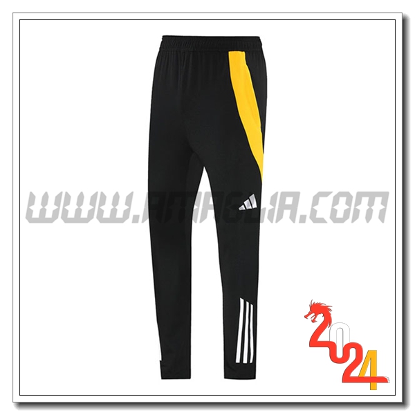 Pantaloni Allenamento Adidas Nero/Giallo 2024 2025 -02