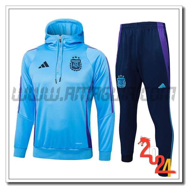 Felpa Con Cappuccio Tuta Argentina Blu/viola 2024 2025 -02