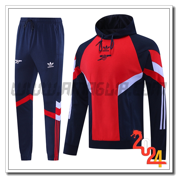 Felpa Con Cappuccio Tuta Arsenal Blu/Rosso/Bianco 2024 2025