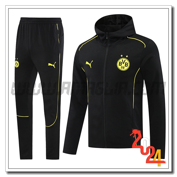 Giacca Con Cappuccio Tuta Dortmund Nero/Giallo 2024 2025