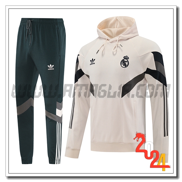 Felpa Con Cappuccio Tuta Real Madrid Rosa/Nero 2024 2025