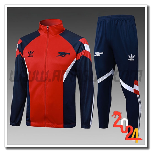 Tuta Giacca Allenamento Arsenal Bambino Rosso/Blu/Bianco 2024 2025