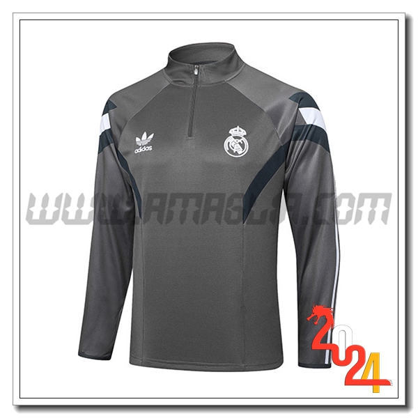 Felpa Allenamento Real Madrid Grigio 2024 2025