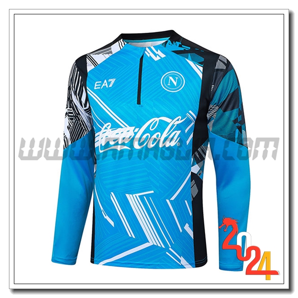 Felpa Allenamento SSC Napoli Blu/Bianco/Nero 2024 2025