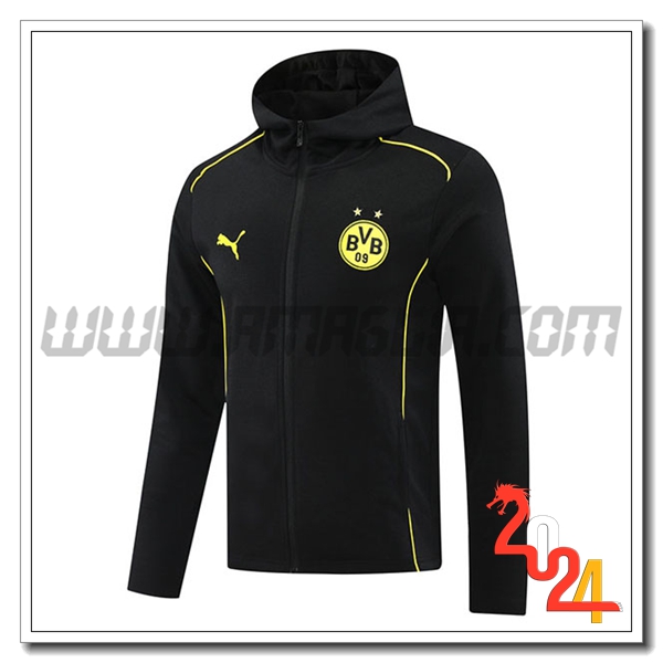 Felpa Con Cappuccio Dortmund Nero/Giallo 2024 2025