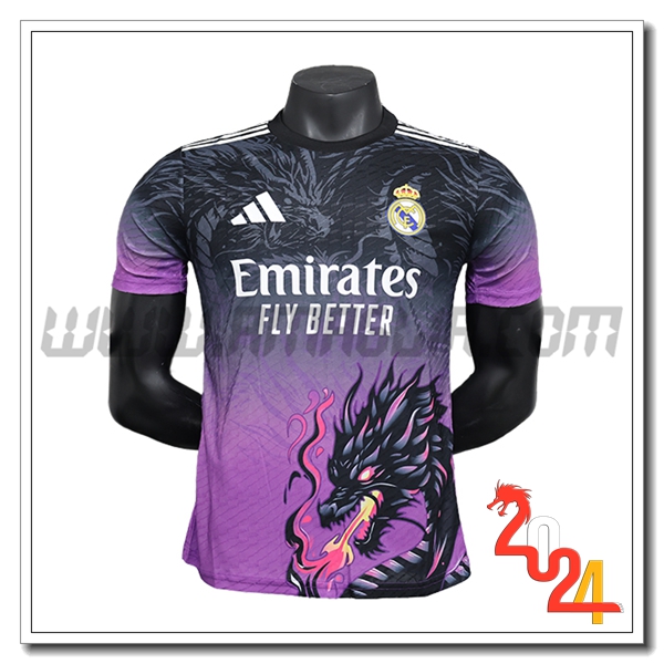 Maglia Calcio Real Madrid Edizione Speciale 2024 2025 Nero Viola