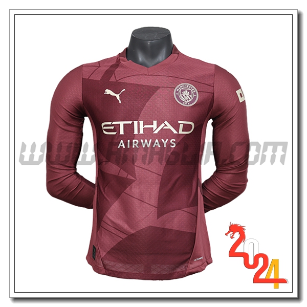 Terzo Maglia Calcio Manchester City Maniche lunghe 2024 2025