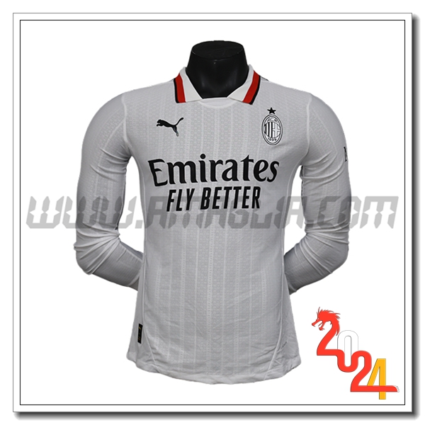 Seconda Maglia Calcio AC Milan Maniche lunghe 2024 2025