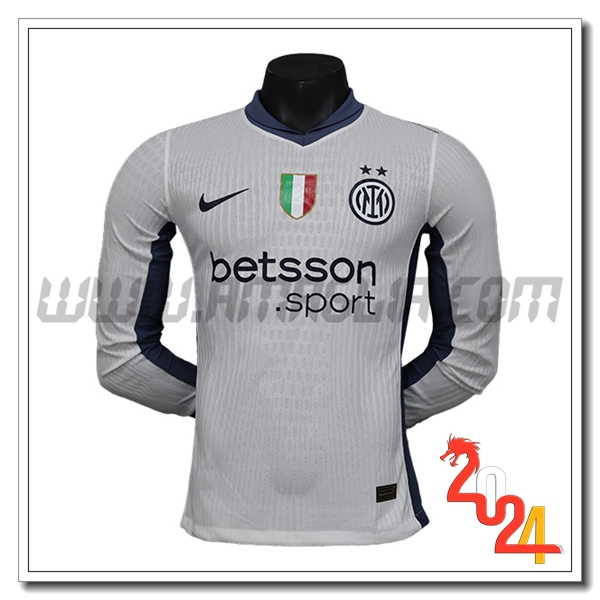 Seconda Maglia Calcio Inter Milan Maniche lunghe 2024 2025