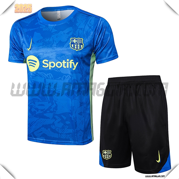 Kit Maglia Allenamento FC Barcellona Blu/Verde 2025 2026