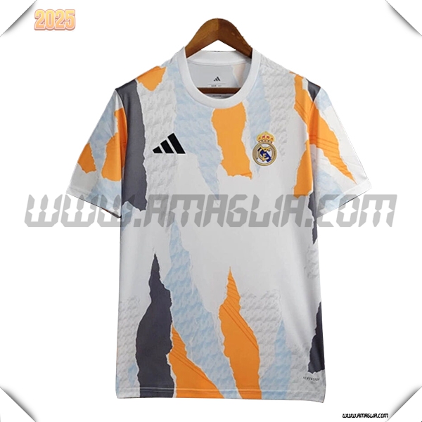 T Shirt Allenamento Real Madrid Bianco/Arancia/Grigio/Blu 2025 2026