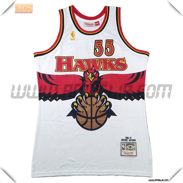 Maglia Atlanta Hawks (MUTOMBO #55) 2025/26 Bianco/Rosso