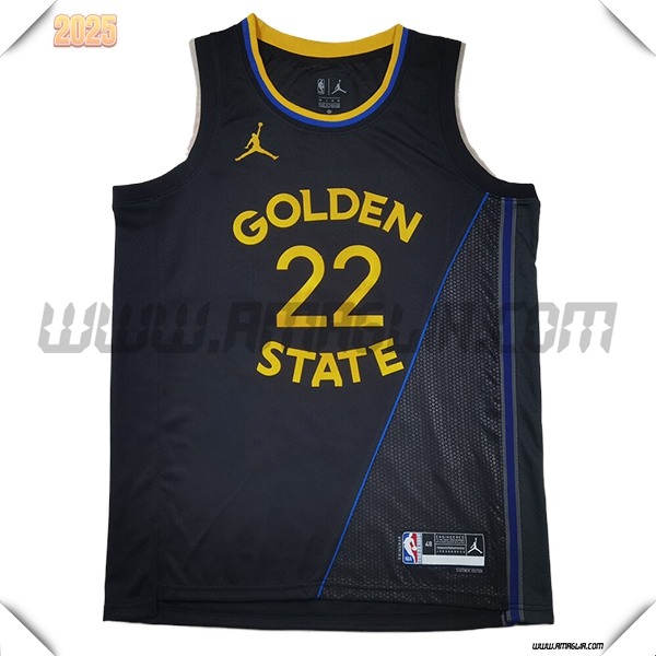 Maglia Golden State Warriors (WIGGINS #22) 2025/26 Nero/Grigio/Giallo