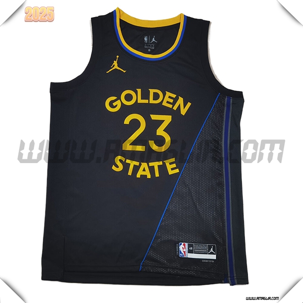 Maglia Golden State Warriors (GREEN #23) 2025/26 Nero/Grigio/Giallo