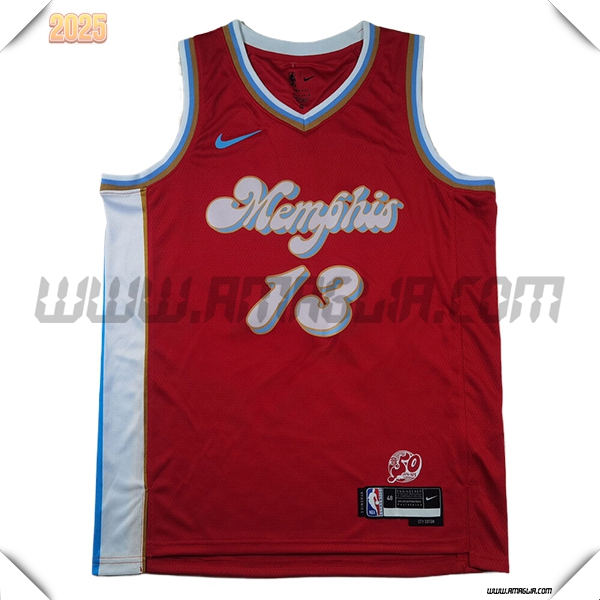 Maglia Memphis Grizzlies (JACKSON JR. #13) 2025/26 Rosso/Blu