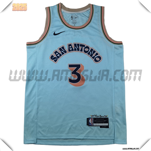 Maglia San Antonio Spurs (PAUL #3) 2025/26 Blu/Arancia