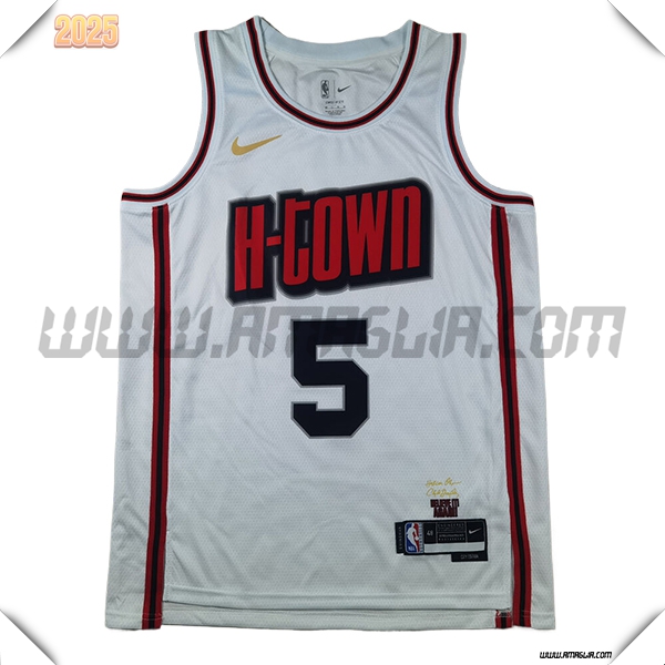 Maglia Houston Rockets (VANVLEET #5) 2025/26 Bianco/Rosso/Nero