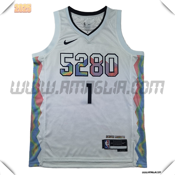 Maglia Denver Nuggets (PORTER JR. #1) 2025/26 Bianco/Nero