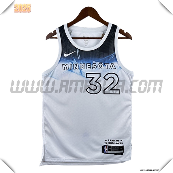 Maglia Minnesota Timberwolves (TOWNS #32) 2025/26 Bianco/Blu