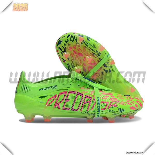 Adidas Scarpe Da Calcio 25 Predator Elite Tongue FG Verde/Rosso