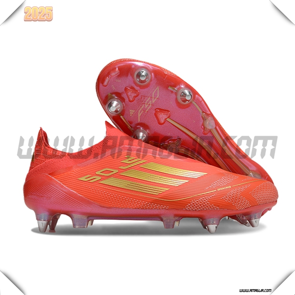 Adidas Scarpe Da Calcio F50 Elite Laceless SG Arancia/Rosa/Giallo